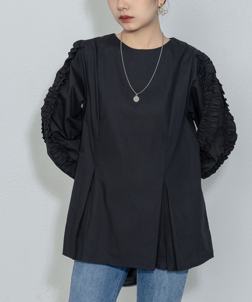 MAISON DE THERESE(メゾン ド テレーズ)の「パフスリーブ長袖ブラウス(シャツ/ブラウス・レディース・ブラック/ホワイト/A・FREE)」の11枚目の写真