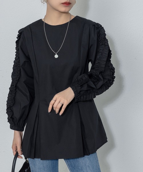 MAISON DE THERESE(メゾン ド テレーズ)の「パフスリーブ長袖ブラウス(シャツ/ブラウス・レディース・ブラック/ホワイト/A・FREE)」の8枚目の写真