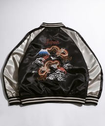 Salong hameu（サロン ハミュー）の「風神雷神 和柄刺繍スカジャン メンズ レディース/スーベニアジャケット ブルゾン（スカジャン）」