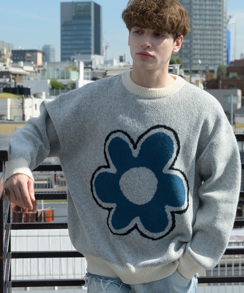 Beautiful Harmony（ビューティフルハーモニー）の「フラワーニット（ニット/セーター・メンズ・オフホワイト/ブラック/ブルー系その他・LARGE/MEDIUM）」の16枚目の写真