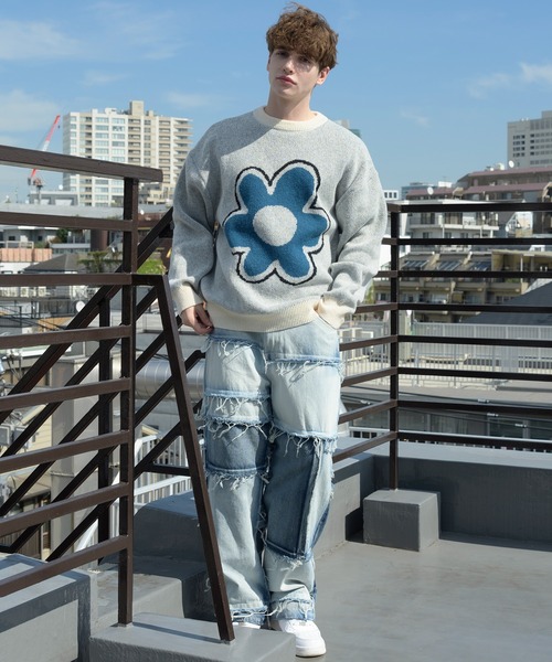 Beautiful Harmony（ビューティフルハーモニー）の「フラワーニット（ニット/セーター・メンズ・オフホワイト/ブラック/ブルー系その他・LARGE/MEDIUM）」の17枚目の写真