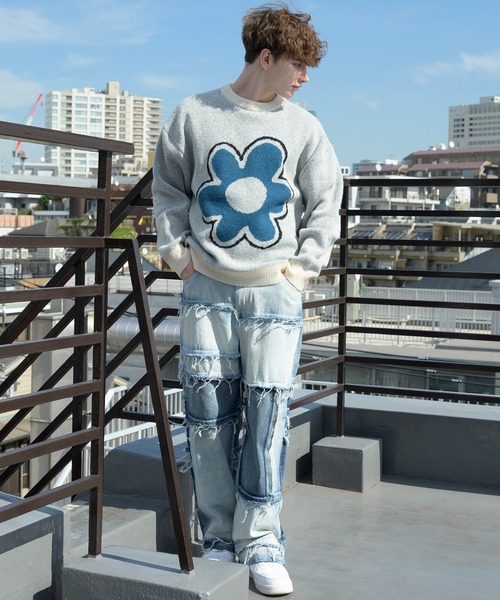 Beautiful Harmony（ビューティフルハーモニー）の「フラワーニット（ニット/セーター・メンズ・オフホワイト/ブラック/ブルー系その他・LARGE/MEDIUM）」の18枚目の写真