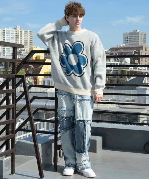 Beautiful Harmony（ビューティフルハーモニー）の「フラワーニット（ニット/セーター・メンズ・オフホワイト/ブラック/ブルー系その他・LARGE/MEDIUM）」の19枚目の写真