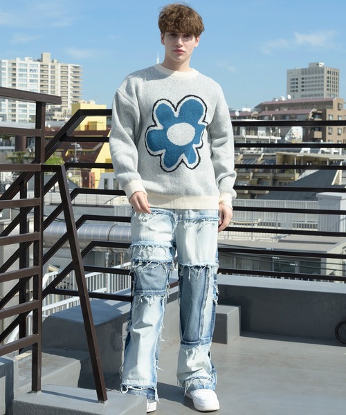 Beautiful Harmony（ビューティフルハーモニー）の「フラワーニット（ニット/セーター・メンズ・オフホワイト/ブラック/ブルー系その他・LARGE/MEDIUM）」の20枚目の写真