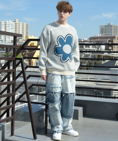 Beautiful Harmony（ビューティフルハーモニー）の「フラワーニット（ニット/セーター・メンズ・オフホワイト/ブラック/ブルー系その他・LARGE/MEDIUM）」の21枚目の写真