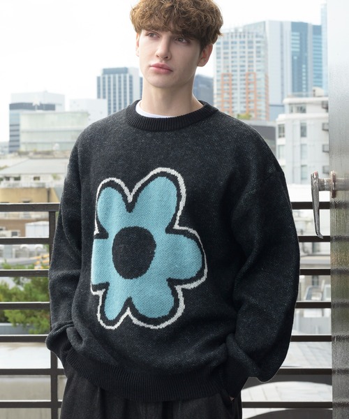 Beautiful Harmony（ビューティフルハーモニー）の「フラワーニット（ニット/セーター・メンズ・オフホワイト/ブラック/ブルー系その他・LARGE/MEDIUM）」の22枚目の写真