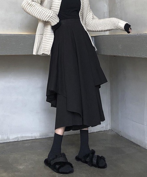 gossip!ロサンゼルス(ゴシップロサンゼルス)の「レイヤードボリュームパンツ(その他パンツ・レディース・ブラウン/ブラック・FREE)」の4枚目の写真