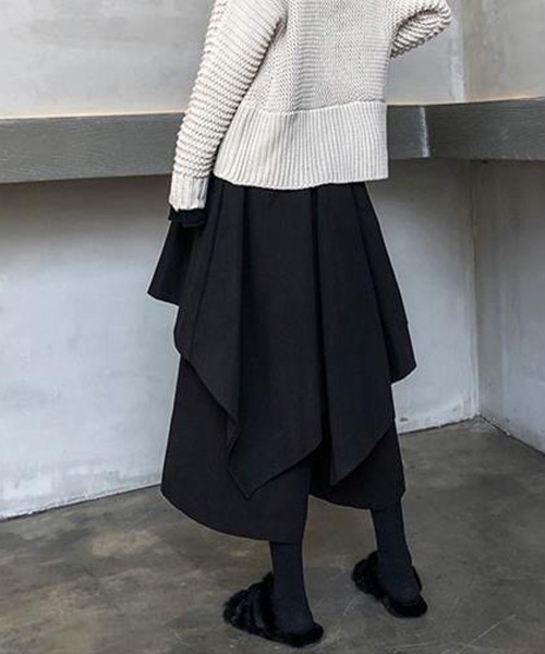gossip!ロサンゼルス(ゴシップロサンゼルス)の「レイヤードボリュームパンツ(その他パンツ・レディース・ブラウン/ブラック・FREE)」の5枚目の写真