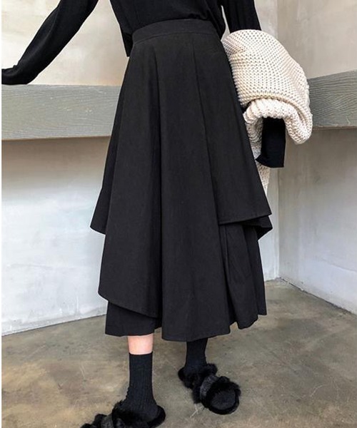 gossip!ロサンゼルス(ゴシップロサンゼルス)の「レイヤードボリュームパンツ(その他パンツ・レディース・ブラウン/ブラック・FREE)」の8枚目の写真