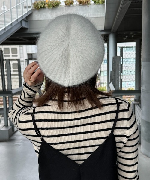 DISCOAT（ディスコート）の「アンゴラ風ベレー（ハンチング/ベレー帽・レディース・ホワイト/ブラウン・FREE）」の9枚目の写真