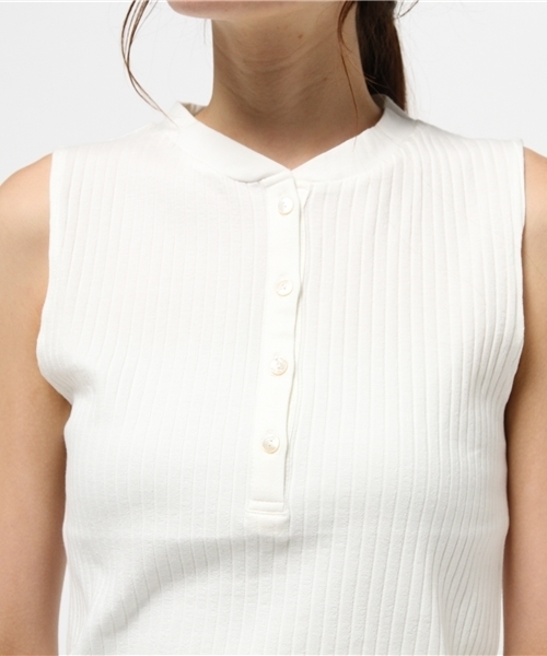 N.(N. Natural Beauty Basic)(エヌエヌナチュラルビューティーベーシック)の「テレコヘンリーTシャツ(Tシャツ/カットソー・レディース・ホワイト/ブラック・MEDIUM)」の3枚目の写真