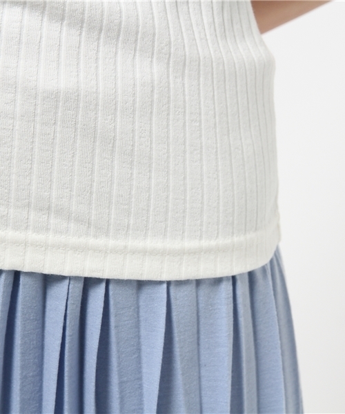 N.(N. Natural Beauty Basic)(エヌエヌナチュラルビューティーベーシック)の「テレコヘンリーTシャツ(Tシャツ/カットソー・レディース・ホワイト/ブラック・MEDIUM)」の4枚目の写真