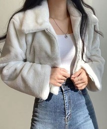 urge：（アージコロン ）の「【URGE：】フェイクファー ショート丈 ブルゾン アウター（ブルゾン）」