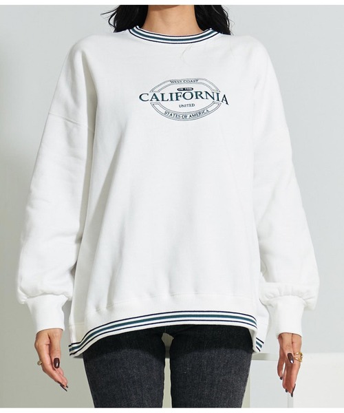 セール】ライン ロゴ裏起毛 スウェット トレーナー（スウェット