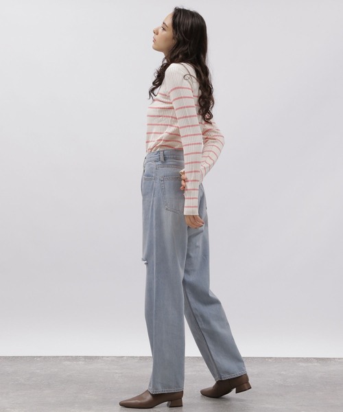 LAKOLE(ラコレ)の「12ゲージリブボートネック / 972372(ニット/セーター・レディース・セージグリーン/ネイビー/ピンク/ブラック/オフホワイト/アイボリー・MEDIUM/SMALL)」の22枚目の写真