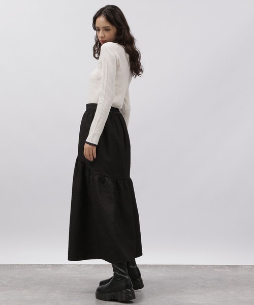 LAKOLE(ラコレ)の「12ゲージリブボートネック / 972372(ニット/セーター・レディース・セージグリーン/ネイビー/ピンク/ブラック/オフホワイト/アイボリー・MEDIUM/SMALL)」の13枚目の写真