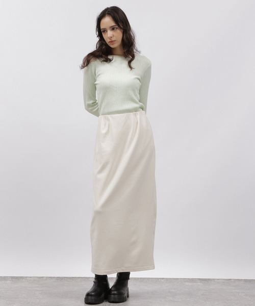 LAKOLE(ラコレ)の「12ゲージリブボートネック / 972372(ニット/セーター・レディース・セージグリーン/ネイビー/ピンク/ブラック/オフホワイト/アイボリー・MEDIUM/SMALL)」の15枚目の写真