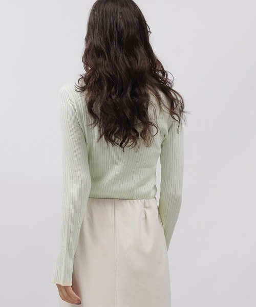 LAKOLE(ラコレ)の「12ゲージリブボートネック / 972372(ニット/セーター・レディース・セージグリーン/ネイビー/ピンク/ブラック/オフホワイト/アイボリー・MEDIUM/SMALL)」の18枚目の写真
