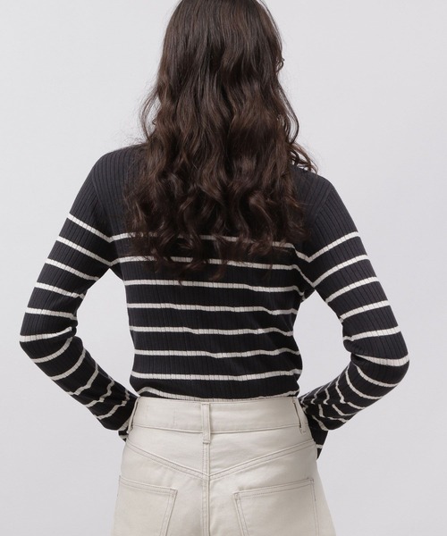 LAKOLE(ラコレ)の「12ゲージリブボートネック / 972372(ニット/セーター・レディース・セージグリーン/ネイビー/ピンク/ブラック/オフホワイト/アイボリー・MEDIUM/SMALL)」の20枚目の写真