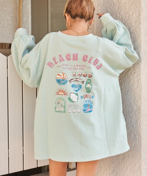 anap mimpi（アナップミンピ）の「カラフルプリント 裏起毛 スウェット トレーナー（スウェット・レディース・グレー/ミント/ベージュ系その他・FREE）」の3枚目の写真