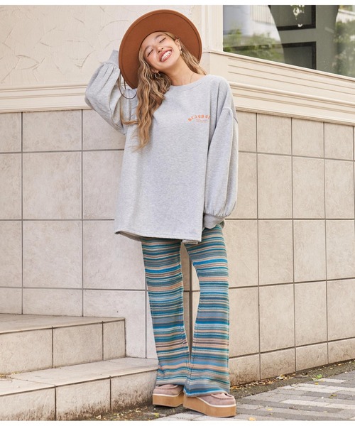 anap mimpi（アナップミンピ）の「カラフルプリント 裏起毛 スウェット トレーナー（スウェット・レディース・グレー/ミント/ベージュ系その他・FREE）」の14枚目の写真