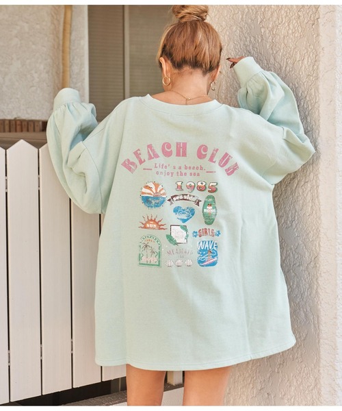 anap mimpi（アナップミンピ）の「カラフルプリント 裏起毛 スウェット トレーナー（スウェット・レディース・グレー/ミント/ベージュ系その他・FREE）」の6枚目の写真