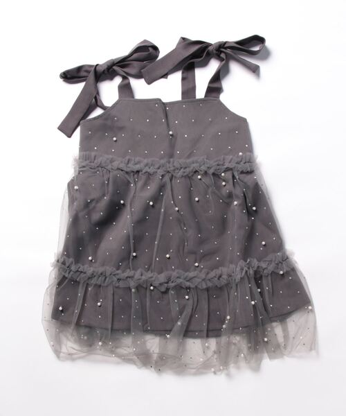 apres jour(アプレジュール)の「ビジュー付き肩リボンチュールチュニック【ZOZOTOWN限定アイテム】(その他トップス・レディース・グレー/アイボリー/ブラック・X-LARGE/フリー)」の6枚目の写真