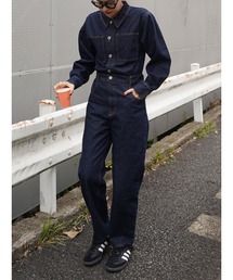 CHAROL | ボリュームスリーブデニムオールインワン(つなぎ/オールインワン)