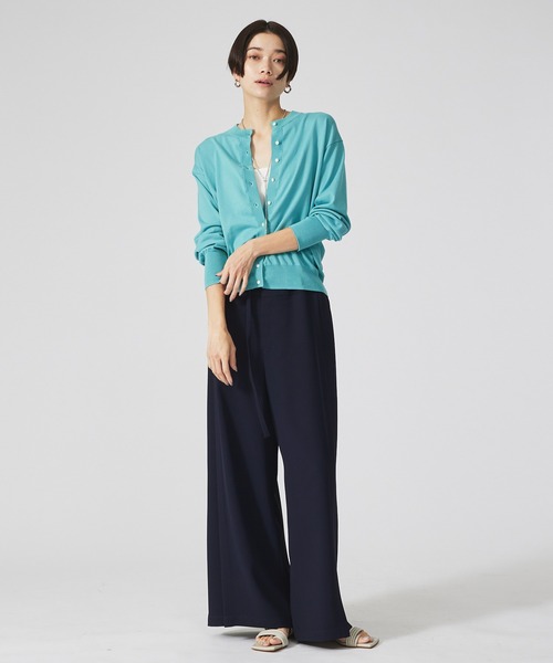 qualite（カリテ）の「【アンサンブル対応】コットンハイゲージニットカーディガン（カーディガン/ボレロ・レディース・チャコールグレー/ブルー/グレイッシュベージュ/オフホワイト・フリー）」の6枚目の写真