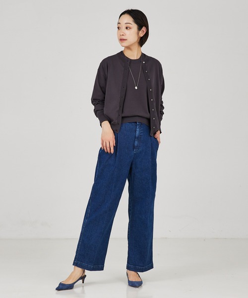 qualite（カリテ）の「【アンサンブル対応】コットンハイゲージニットカーディガン（カーディガン/ボレロ・レディース・チャコールグレー/ブルー/グレイッシュベージュ/オフホワイト・フリー）」の8枚目の写真