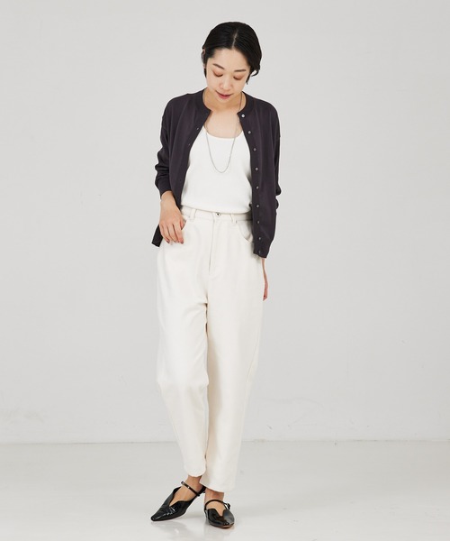 qualite（カリテ）の「【アンサンブル対応】コットンハイゲージニットカーディガン（カーディガン/ボレロ・レディース・チャコールグレー/ブルー/グレイッシュベージュ/オフホワイト・フリー）」の12枚目の写真