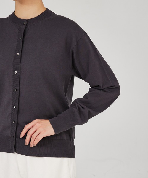 qualite（カリテ）の「【アンサンブル対応】コットンハイゲージニットカーディガン（カーディガン/ボレロ・レディース・チャコールグレー/ブルー/グレイッシュベージュ/オフホワイト・フリー）」の16枚目の写真