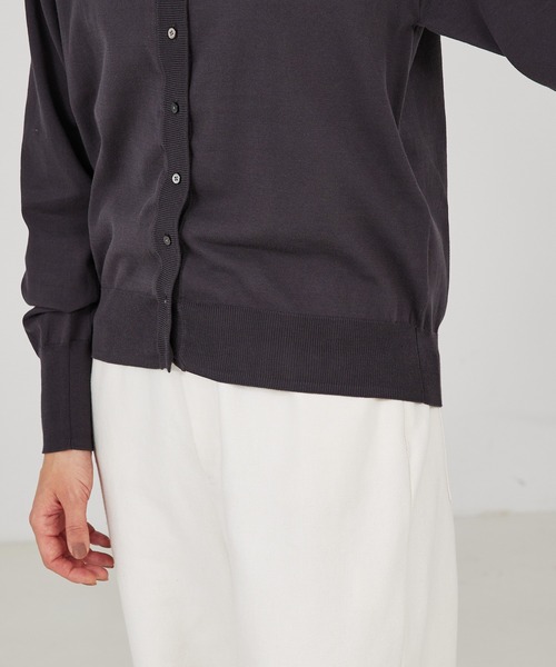 qualite（カリテ）の「【アンサンブル対応】コットンハイゲージニットカーディガン（カーディガン/ボレロ・レディース・チャコールグレー/ブルー/グレイッシュベージュ/オフホワイト・フリー）」の17枚目の写真