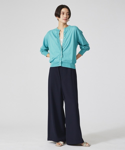 qualite（カリテ）の「【アンサンブル対応】コットンハイゲージニットカーディガン（カーディガン/ボレロ・レディース・チャコールグレー/ブルー/グレイッシュベージュ/オフホワイト・フリー）」の21枚目の写真