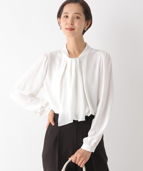 LEPSIM(レプシィム)の「【入卒式/セレモニー】ボウタイ2WAYブラウス 987598(シャツ/ブラウス・レディース・ネイビー/ブルー/オフホワイト・LARGE/MEDIUM)」の6枚目の写真