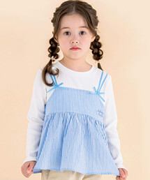 Noeil aime BeBe（ノイユエイムベベ）の「ストライプキャミソールドッキングTシャツ(80~130cm)（Tシャツ/カットソー・キッズ）」