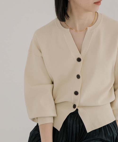 URBAN RESEARCH（アーバンリサーチ）の「スキッパーショートカーディガン（カーディガン/ボレロ・レディース・ネイビー/ベージュ/アイボリー/イエロー・FREE）」の16枚目の写真