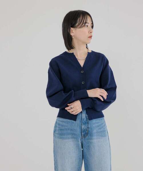 URBAN RESEARCH（アーバンリサーチ）の「スキッパーショートカーディガン（カーディガン/ボレロ・レディース・ネイビー/ベージュ/アイボリー/イエロー・FREE）」の10枚目の写真