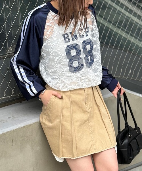 CIAOPANIC(チャオパニック)の「ツイルプリーツミニスカート(スカート・レディース・カーキ/ベージュ・FREE)」の2枚目の写真