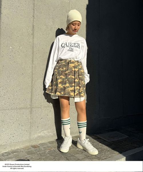 CIAOPANIC(チャオパニック)の「ツイルプリーツミニスカート(スカート・レディース・カーキ/ベージュ・FREE)」の4枚目の写真