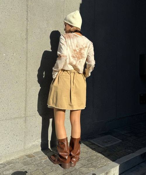 CIAOPANIC(チャオパニック)の「ツイルプリーツミニスカート(スカート・レディース・カーキ/ベージュ・FREE)」の11枚目の写真