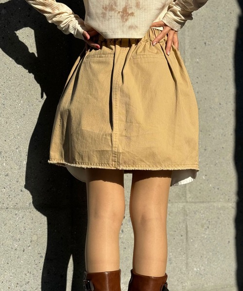 CIAOPANIC(チャオパニック)の「ツイルプリーツミニスカート(スカート・レディース・カーキ/ベージュ・FREE)」の8枚目の写真