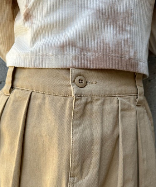 CIAOPANIC(チャオパニック)の「ツイルプリーツミニスカート(スカート・レディース・カーキ/ベージュ・FREE)」の12枚目の写真