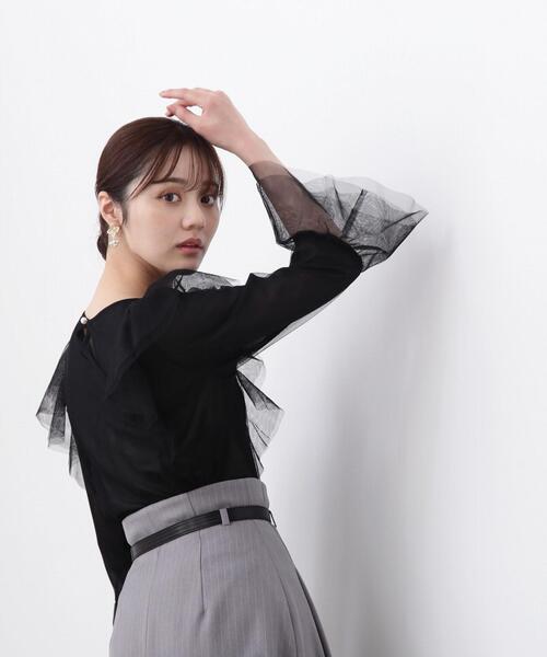 PROPORTION BODY DRESSING（プロポーションボディドレッシング）の「チュールブラウス / 1214110205（シャツ/ブラウス・レディース・ホワイト系その他/グレー/ブラック・FREE）」の6枚目の写真