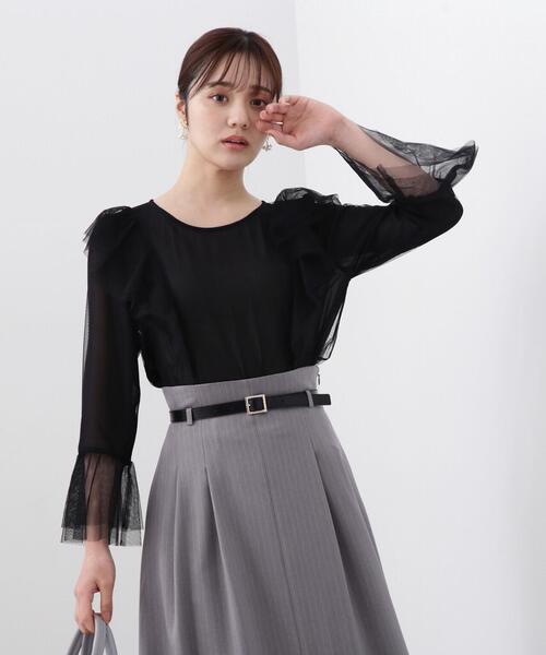 PROPORTION BODY DRESSING（プロポーションボディドレッシング）の「チュールブラウス / 1214110205（シャツ/ブラウス・レディース・ホワイト系その他/グレー/ブラック・FREE）」の8枚目の写真