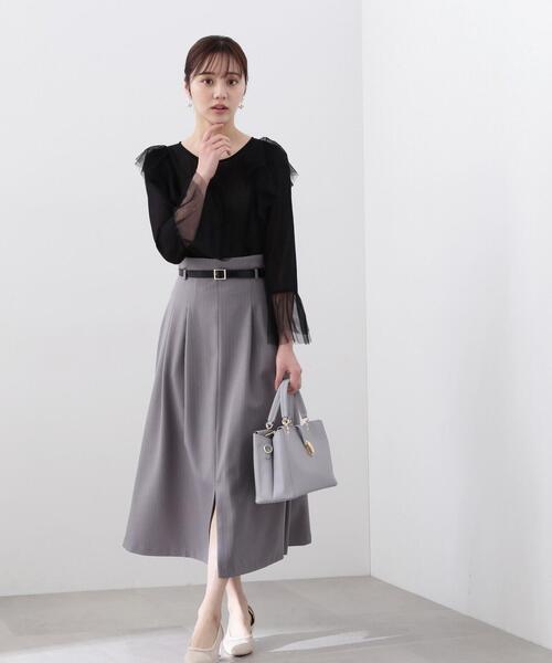 PROPORTION BODY DRESSING（プロポーションボディドレッシング）の「チュールブラウス / 1214110205（シャツ/ブラウス・レディース・ホワイト系その他/グレー/ブラック・FREE）」の9枚目の写真