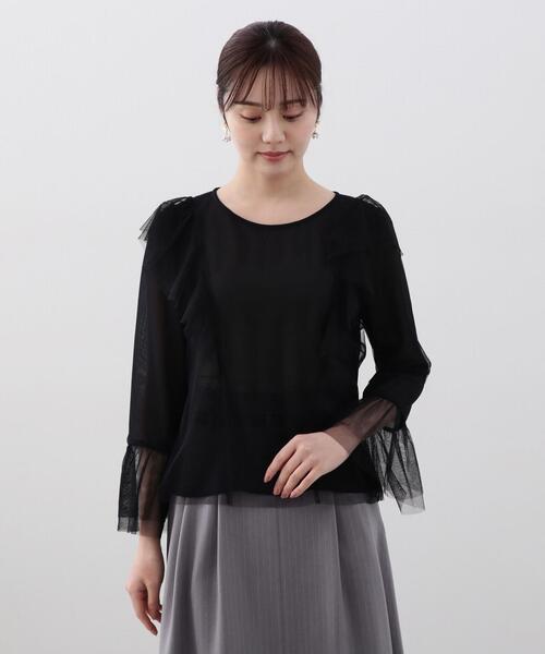 PROPORTION BODY DRESSING（プロポーションボディドレッシング）の「チュールブラウス / 1214110205（シャツ/ブラウス・レディース・ホワイト系その他/グレー/ブラック・FREE）」の12枚目の写真