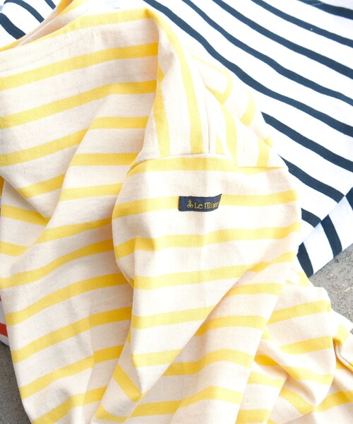 Le Minor(ルミノア)の「【SHIPS any別注】Le minor: ロングスリーブ ボーダー TEE(Tシャツ/カットソー・レディース・ネイビー/イエロー/オレンジ/ブルー・ONE SIZE)」の3枚目の写真