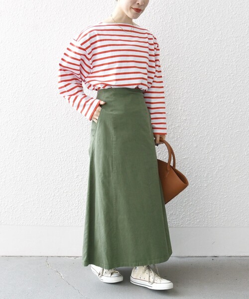 Le Minor(ルミノア)の「【SHIPS any別注】Le minor: ロングスリーブ ボーダー TEE(Tシャツ/カットソー・レディース・ネイビー/イエロー/オレンジ/ブルー・ONE SIZE)」の6枚目の写真