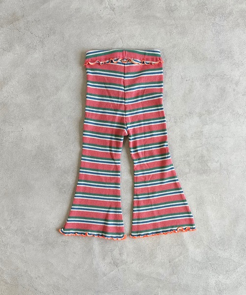 HOGAN RANCH WEAR(ホーガンランチウエア)の「先染ボーダーワッフルフレアーパンツ(80~150cm)(その他パンツ・キッズ・グリーン/ピンク/ライトブルー・80/90/100/110/120/130/140/150)」の5枚目の写真